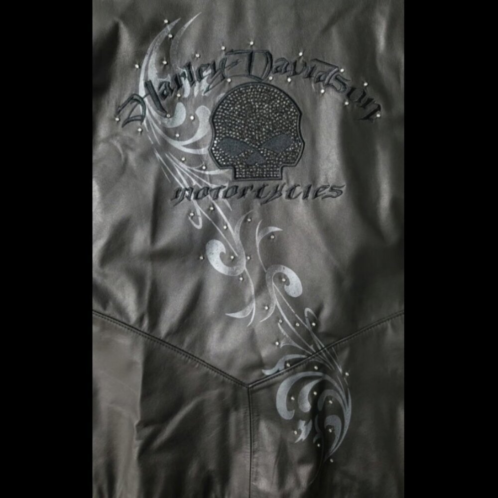 Women's Genuine Harley Davidson Wicked Willie Bling Leather Jacket 1W NWOT​​ - Picture 6 of 10